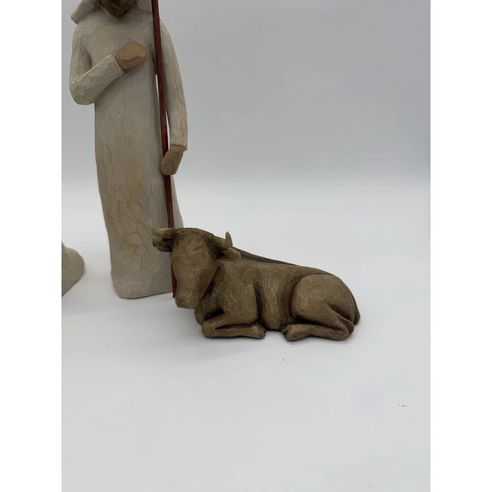 Willow Tree Nativity 1999 Susan Lordi 5 PCs Mary Joseph Shepherd Cow Donkey Set